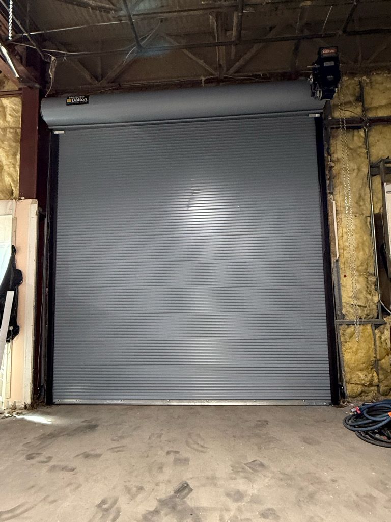 Dalton commercial roll-up steel door installed in warehouse interior